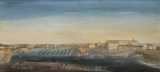 A Aclamação do Rei Carl XIV Johan da Suécia (1763-1844) 1818 (guache sobre tela)